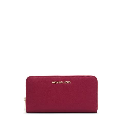 michael kors jet set travel clutch wallet chili red 